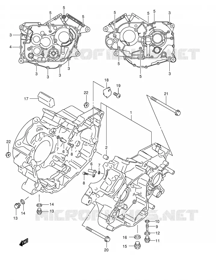 CRANKCASE Suzuki MOTO 250 INTRUDER 2003  VL250K3(E2)