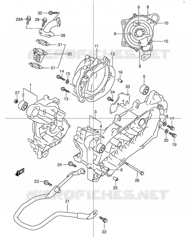 CRANKCASE Suzuki MOTO 50 STREET-MAGIC 1998  TR50SW(E2)
