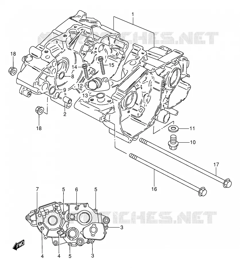 CRANKCASE Suzuki MOTO 50 TS-W 1995  TS50WS(E6)