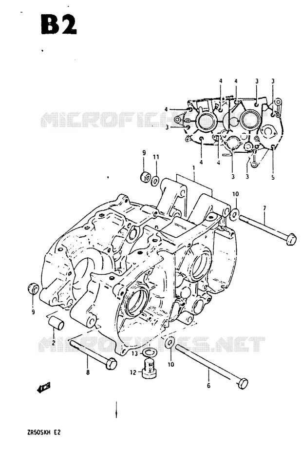 CRANKCASE Suzuki MOTO 50 ZR 1987  ZR50SKH(E/H)