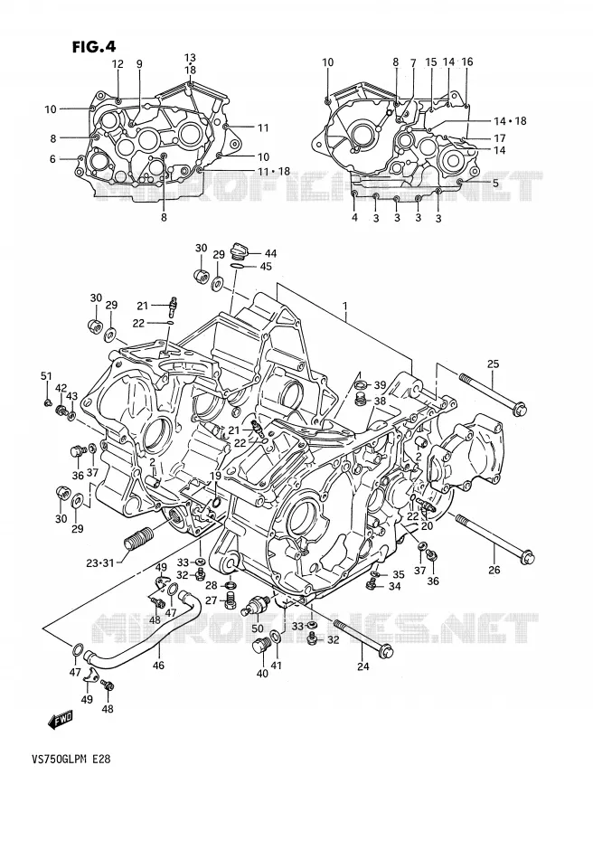 CRANKCASE Suzuki MOTO 750 INTRUDER 1987  VS750GLPH(E28)