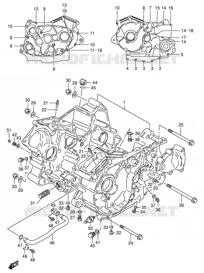 CRANKCASE Suzuki MOTO 800 INTRUDER 1992  VS800GLN(E2)