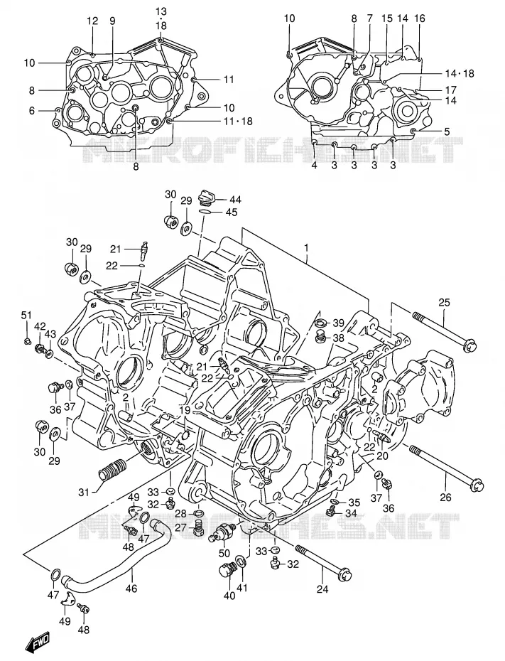 CRANKCASE Suzuki MOTO 800 INTRUDER 1993  VS800GLP(E28)