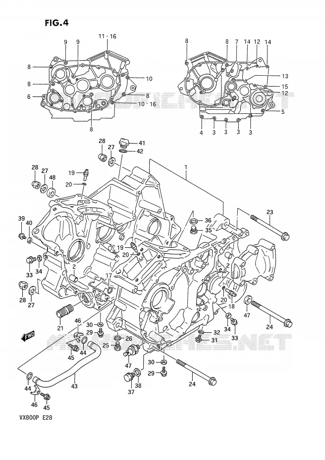 CRANKCASE Suzuki MOTO 800 VX 1990  VX800L(E28)