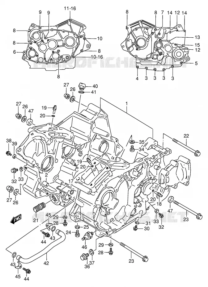 CRANKCASE Suzuki MOTO 800 VX 1996  VX800UT(E4)