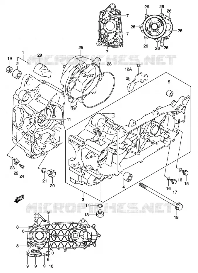 CRANKCASE Suzuki SCOOTER 150 BURGMAN 2002  UH150K2(P19)