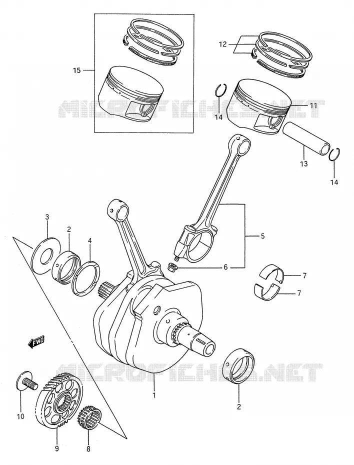 CRANKSHAFT Suzuki MOTO 1400 INTRUDER 1992  VS1400GLFN(E28)