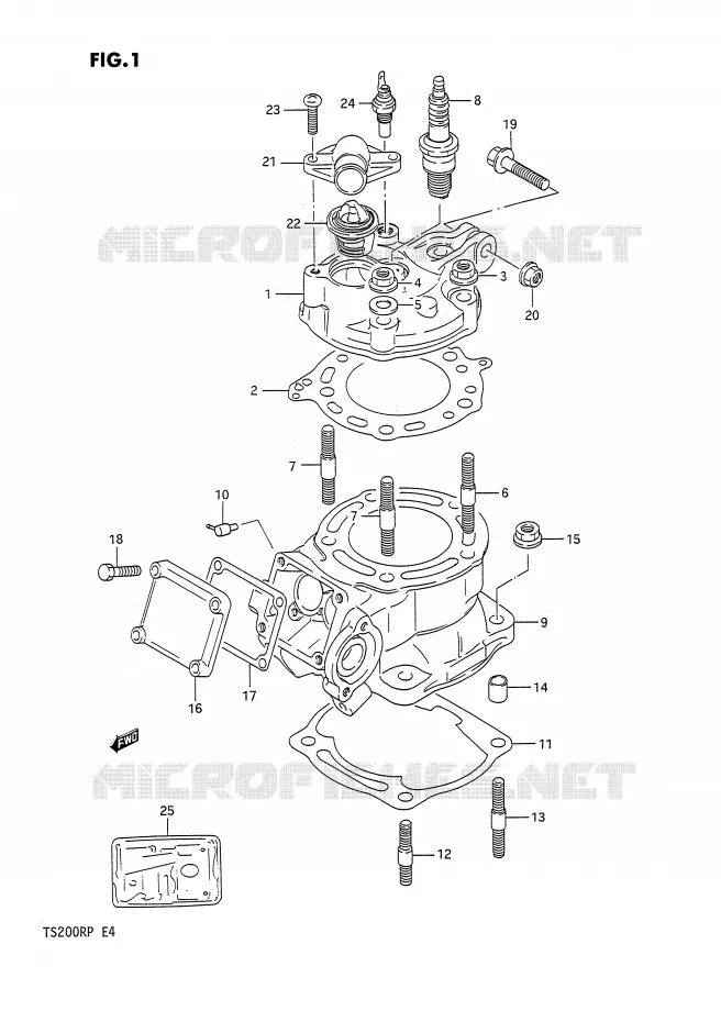CYLINDER Suzuki MOTO 200 TS-R 1992  TS200RN(E4)