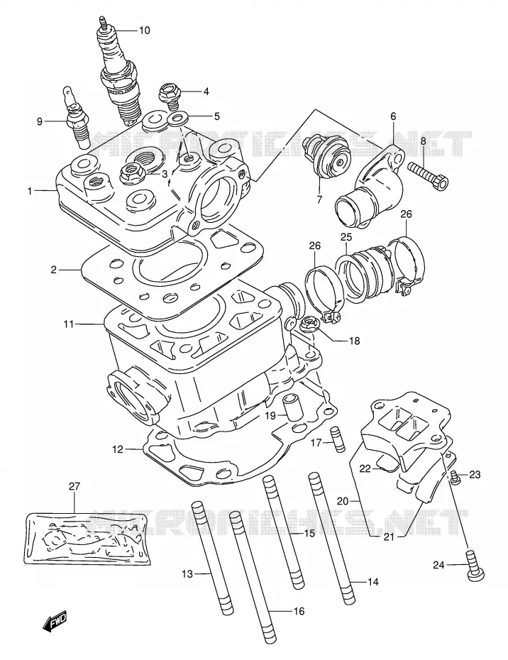 CYLINDER Suzuki MOTO 50 TS-W 1995  TS50WS(E6)