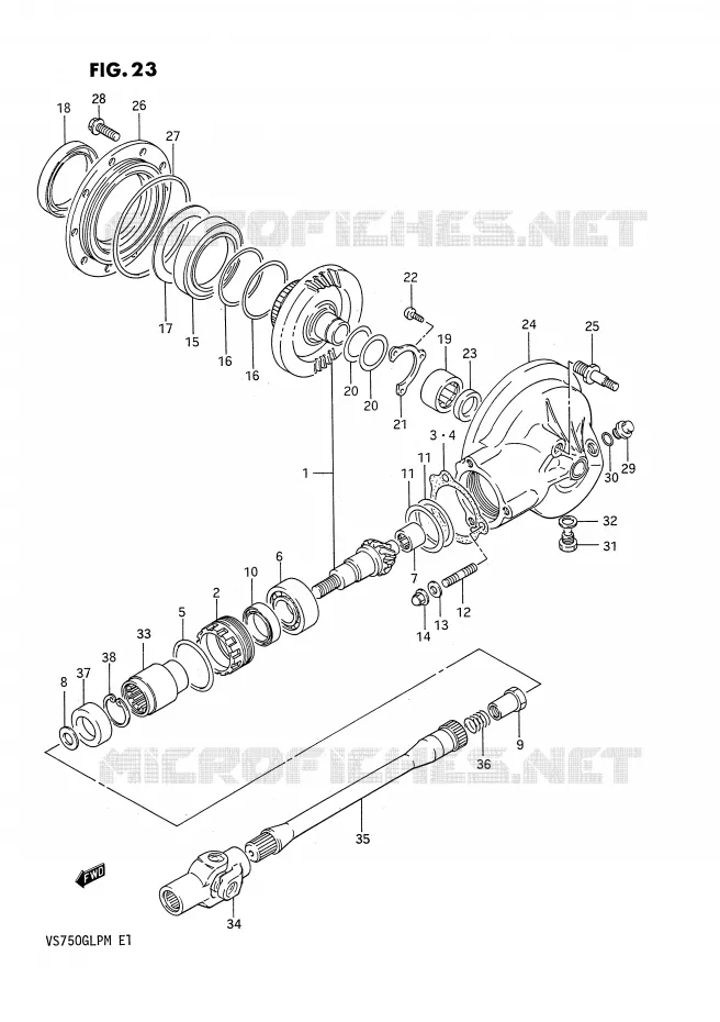 DRIVESHAFT Suzuki MOTO 750 INTRUDER 1987  VS750GLPH(E1)