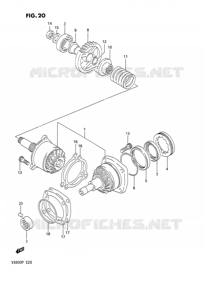 DRIVESHAFT Suzuki MOTO 800 VX 1990  VX800L(E28)