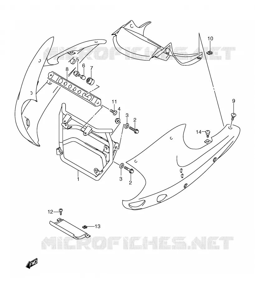 FAIRING INSTALLATION PARTS (MODEL Y/K1) Suzuki MOTO 650 FREEWIND 1999  XF650X(E2)