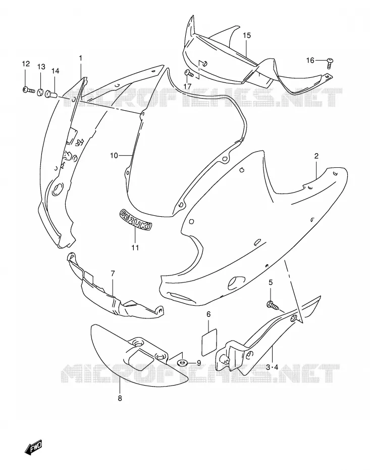 FAIRING (MODEL X) Suzuki MOTO 650 FREEWIND 2001  XF650K1(E2)