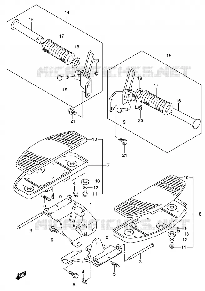 FOOTREST (MODEL K5) Suzuki MOTO 800 VOLUSIA 2002  VL800K2(E2)