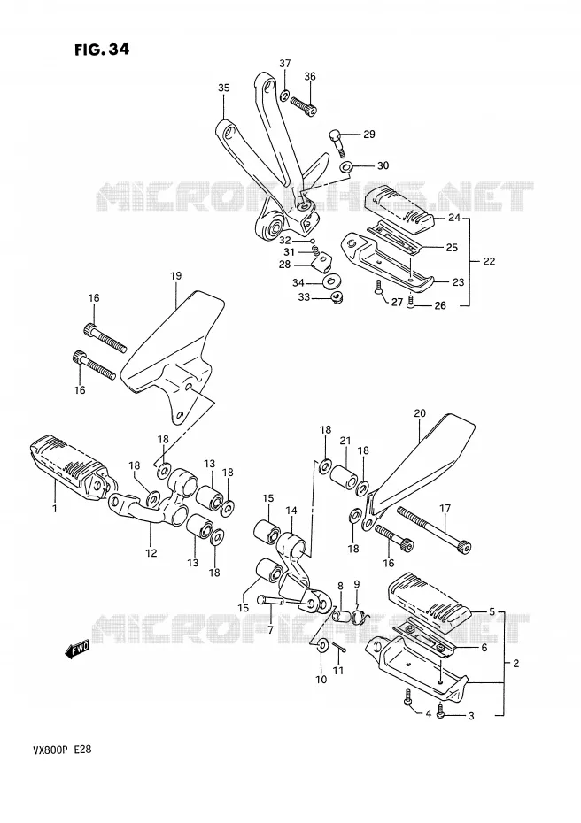 FOOTREST Suzuki MOTO 800 VX 1993  VX800P(E28)