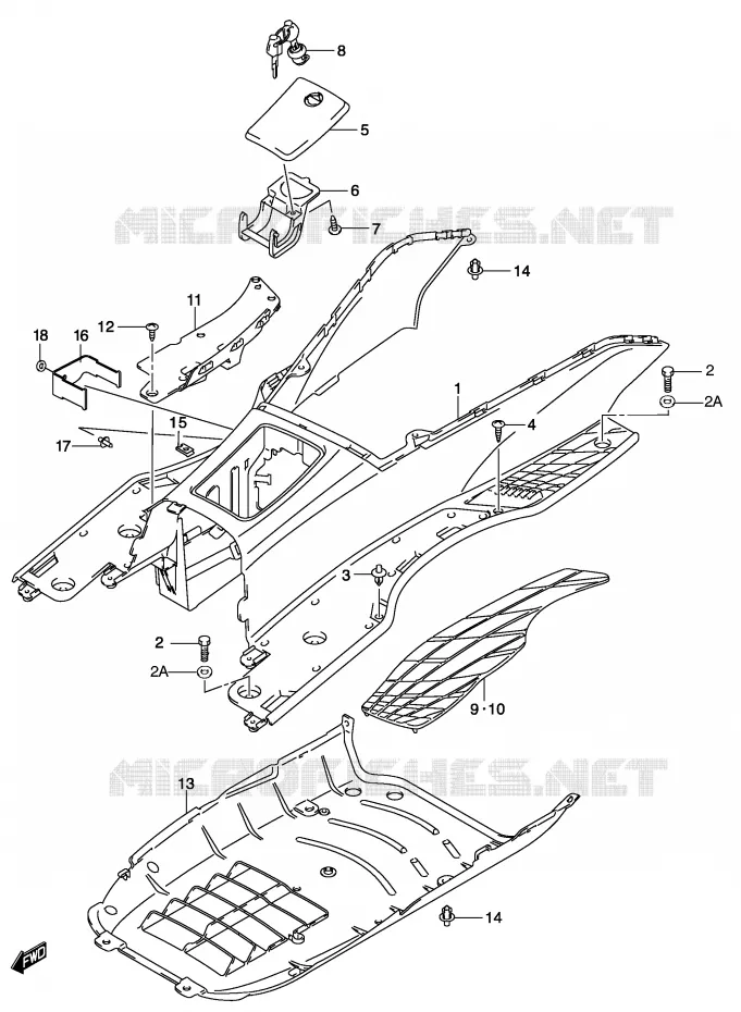 FOOTREST Suzuki SCOOTER 150 BURGMAN 2005  UH150K5(P19)