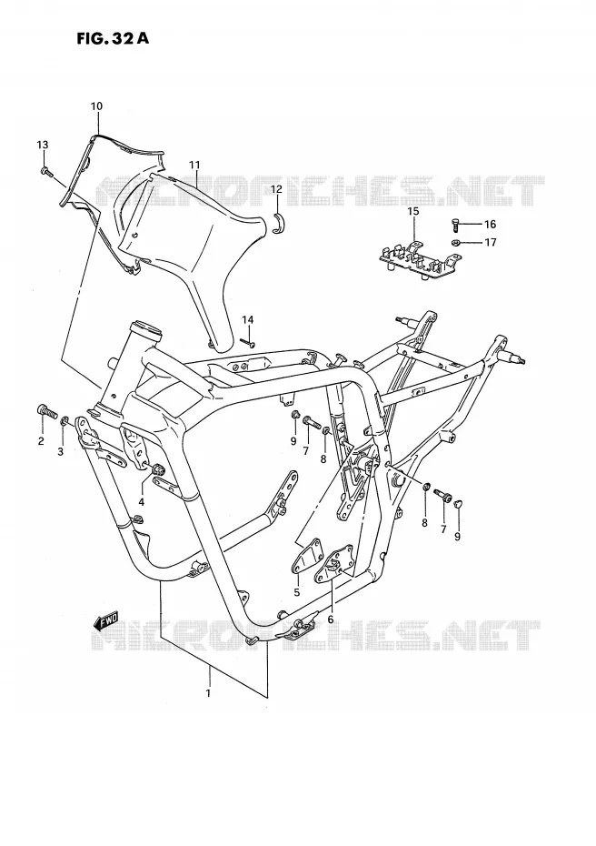 FRAME (MODEL K/L/M/N/P/R) Suzuki MOTO 1400 INTRUDER 1989  VS1400GLPK(E2)