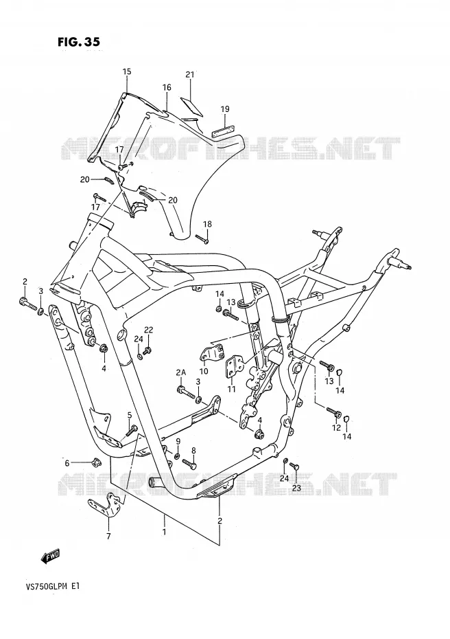FRAME Suzuki MOTO 750 INTRUDER 1987  VS750GLPH(E1)