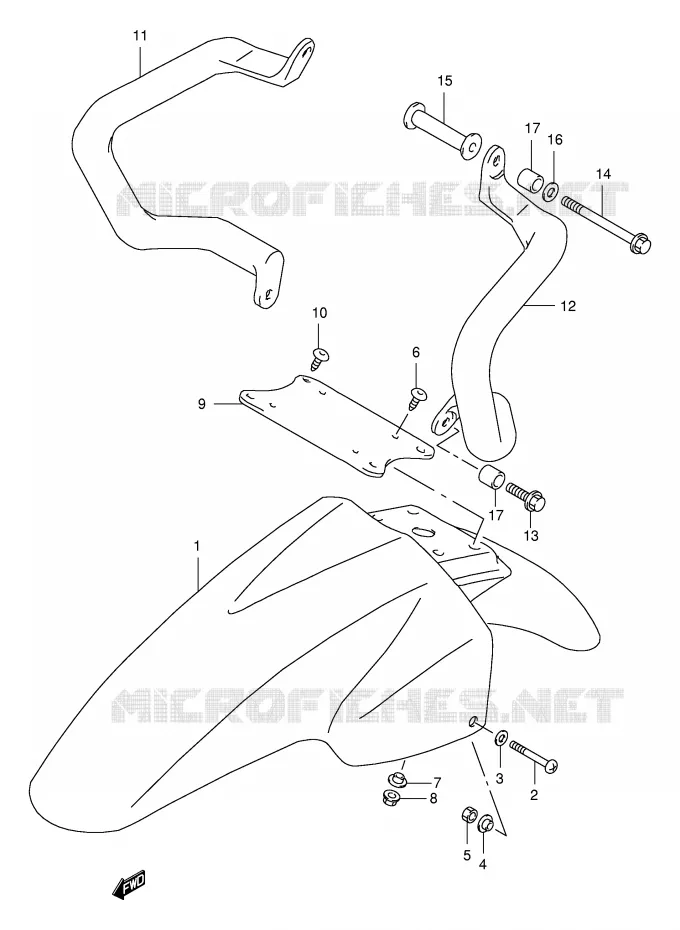 FRONT FENDER (MODEL X) Suzuki MOTO 650 FREEWIND 1997  XF650V(E2)