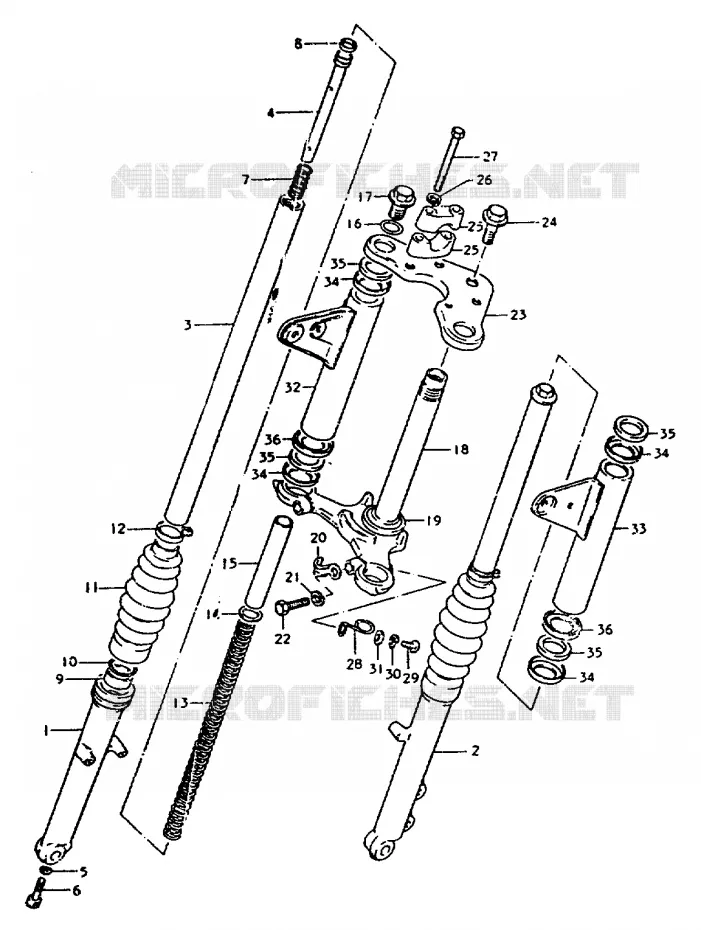 FRONT FORK Suzuki MOTO 50 ZR 1999  ZR50KX(X)