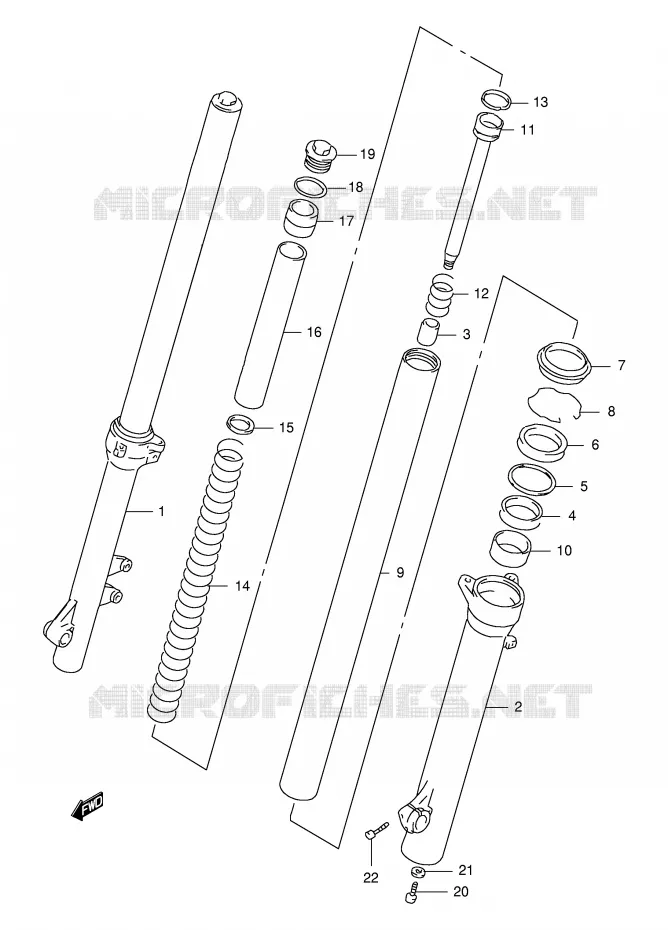 FRONT FORK Suzuki MOTO 650 FREEWIND 1999  XF650X(E2)