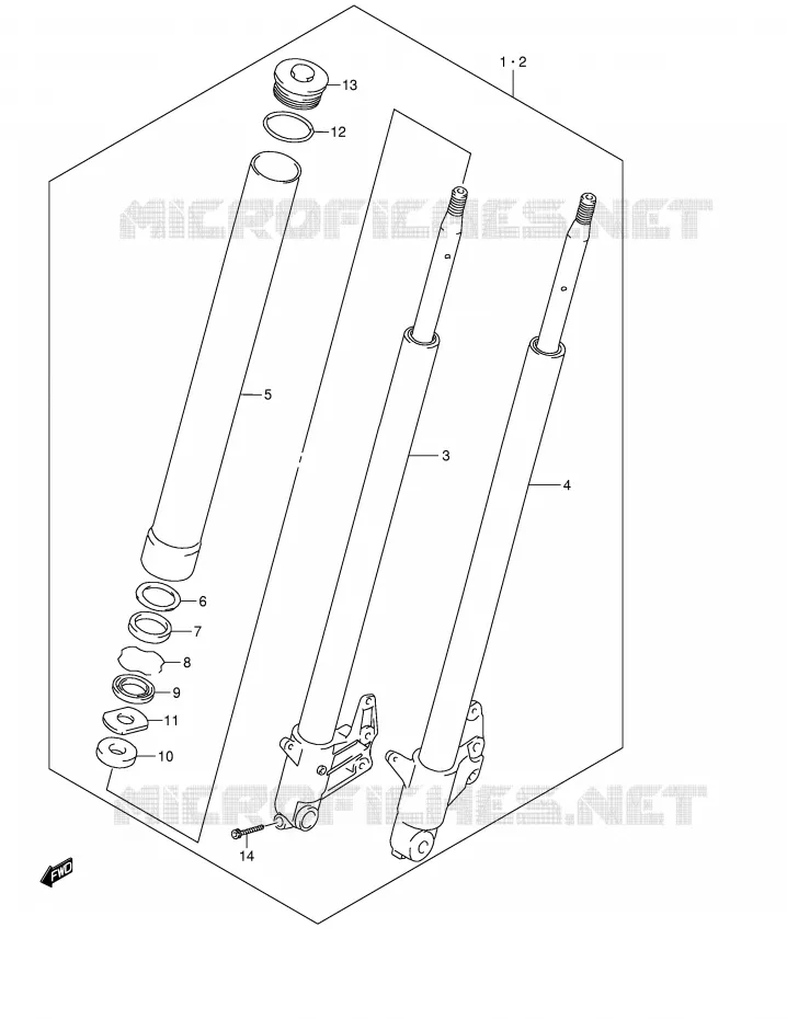 FRONT FORK Suzuki MOTO 800 MARAUDER 2004  VZ800K4(E3/E28)