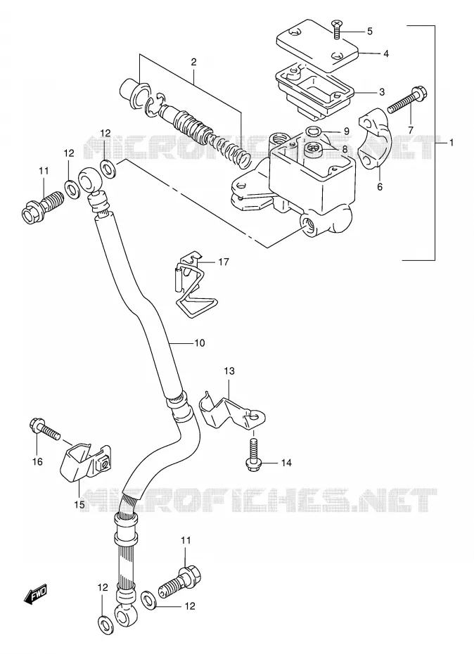 FRONT MASTER CYLINDER (MODEL V/W/X) Suzuki MOTO 650 FREEWIND 1997  XF650UV(E2)