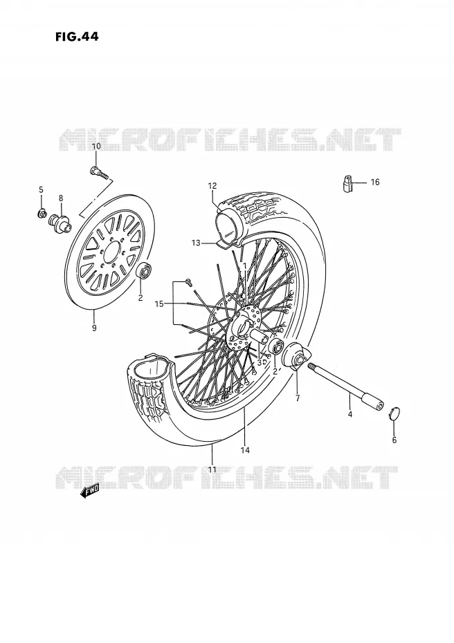 FRONT WHEEL Suzuki MOTO 1400 INTRUDER 1987  VS1400GLPH(E2)
