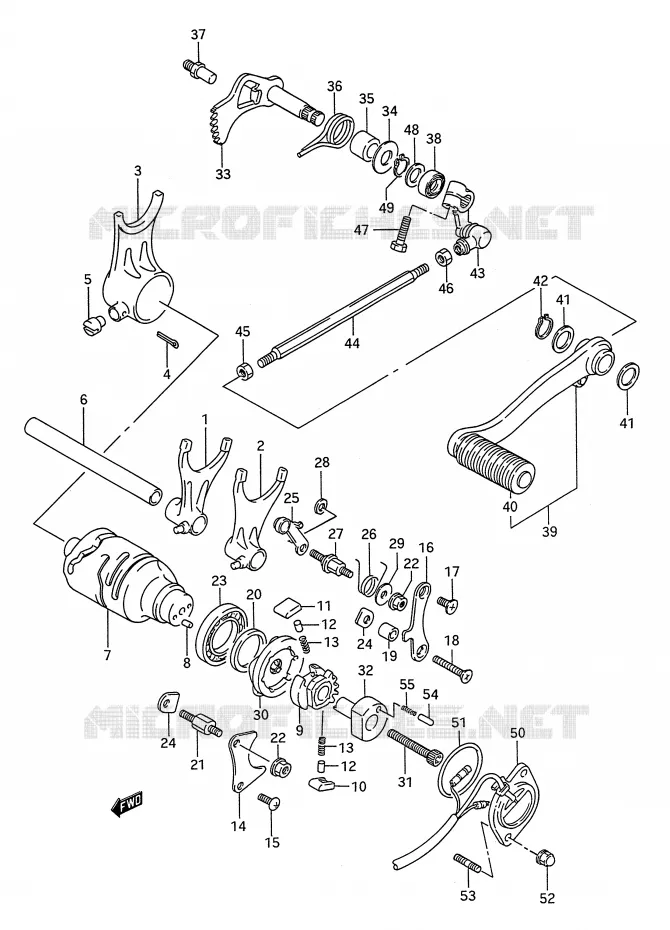 GEAR SHIFTING ASSY (MODEL R/S) Suzuki MOTO 1400 INTRUDER 1993  VS1400GLFP(E28)