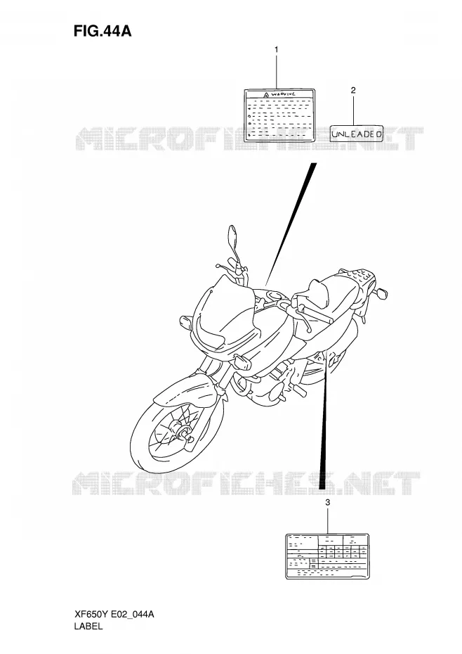 LABEL (MODEL K1) Suzuki MOTO 650 FREEWIND 1997  XF650V(E2)
