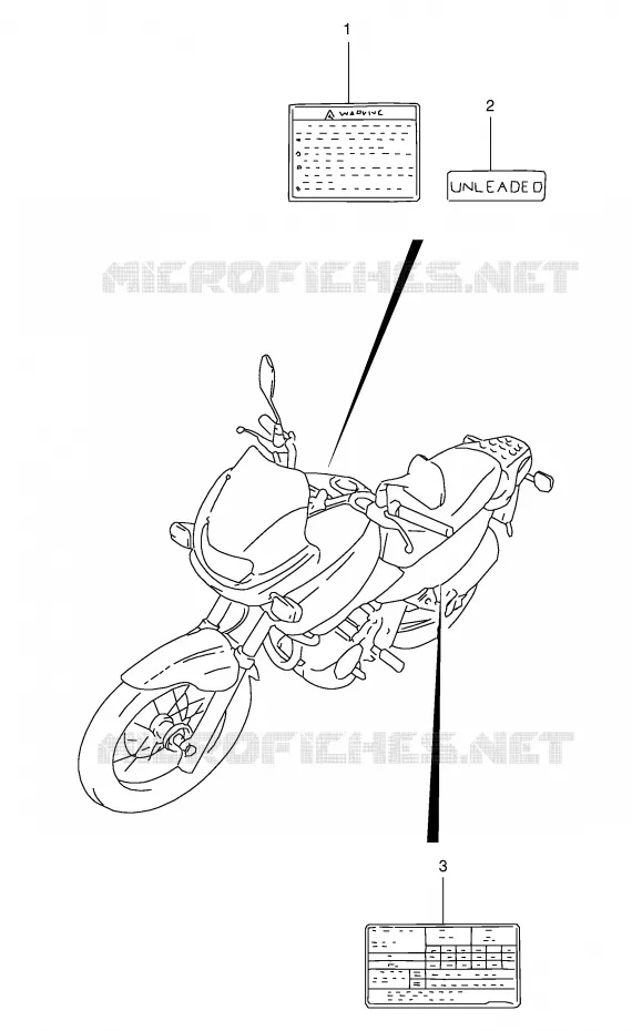 LABEL (MODEL V/W/X/Y) Suzuki MOTO 650 FREEWIND 2000  XF650Y(E2)