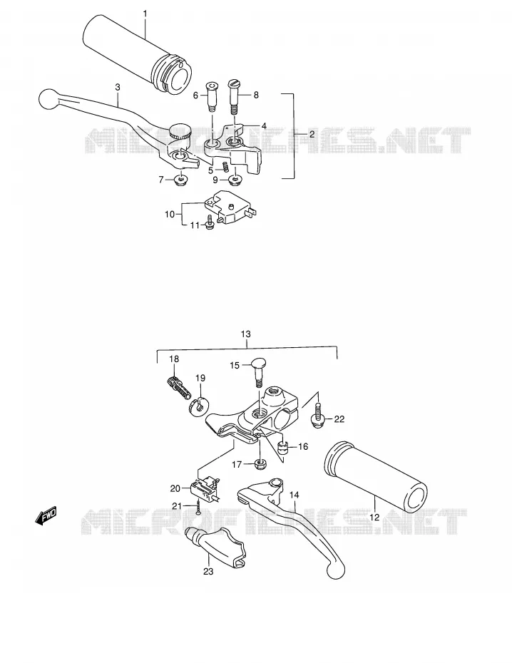 LEVERS - HANDGRIPS Suzuki MOTO 800 MARAUDER 2004  VZ800K4(E3/E28)