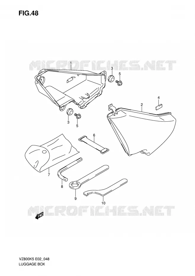 LUGGAGE BOX Suzuki MOTO 800 MARAUDER 2005  VZ800K5(E2)