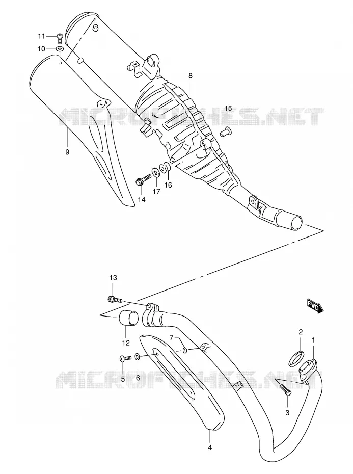 MUFFLER Suzuki MOTO 650 FREEWIND 2000  XF650UY(E2)