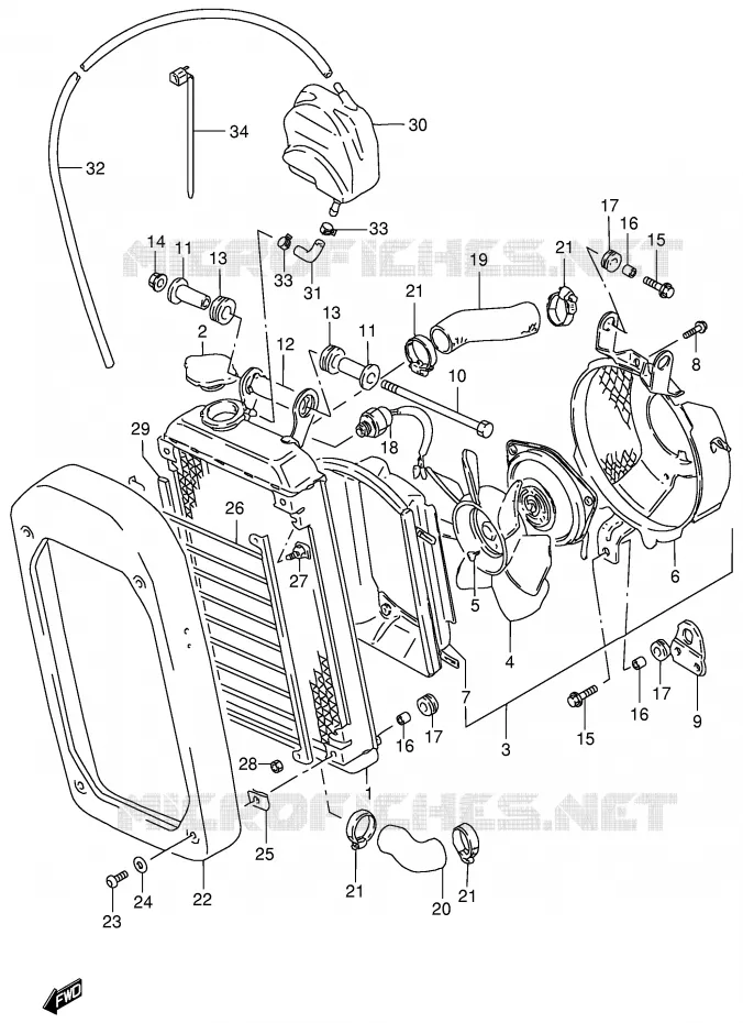 RADIATOR Suzuki MOTO 800 INTRUDER 2000  VS800GLY(E2)