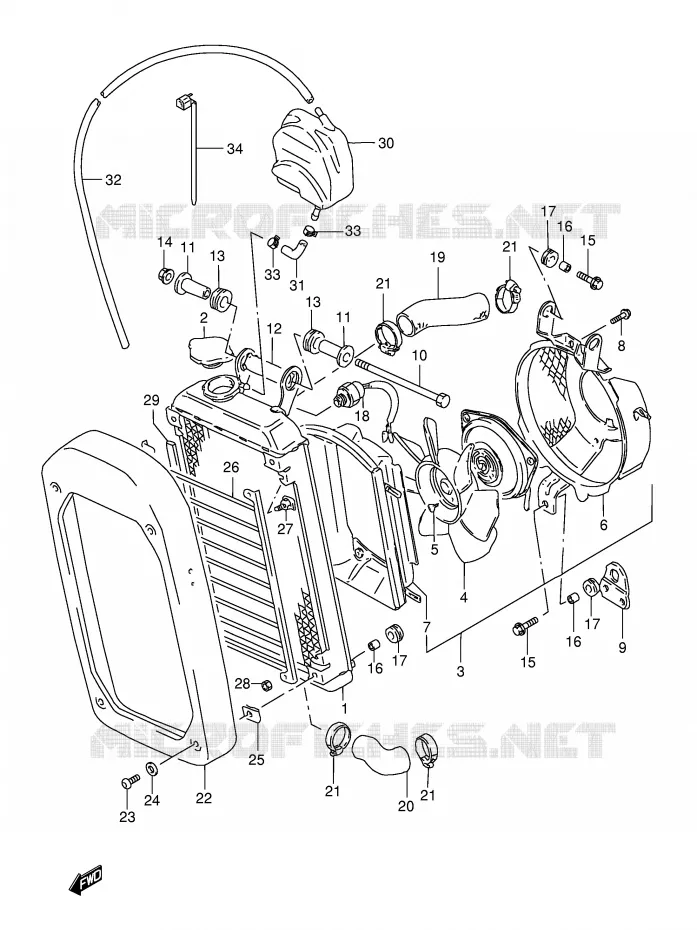 RADIATOR Suzuki MOTO 800 INTRUDER 2002  VS800GLK2(E22)