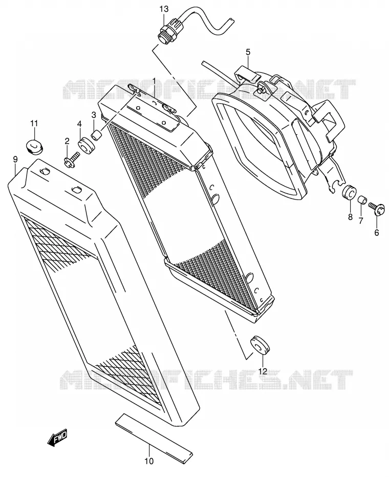 RADIATOR Suzuki MOTO 800 VOLUSIA 2005  VL800ZK5(E2)