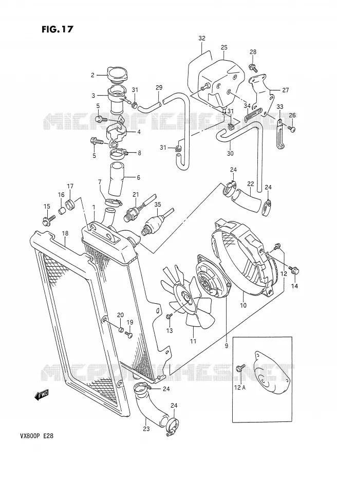 RADIATOR Suzuki MOTO 800 VX 1990  VX800L(E28)