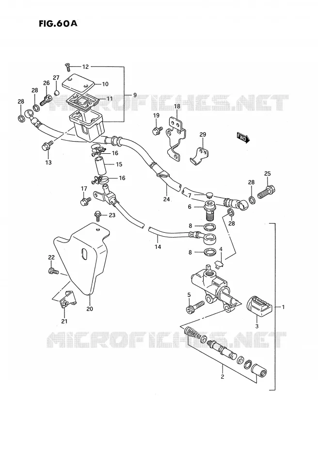 REAR BRAKE MASTER CYLINDER (MODEL S) Suzuki MOTO 1400 INTRUDER 1987  VS1400GLPH(E2)