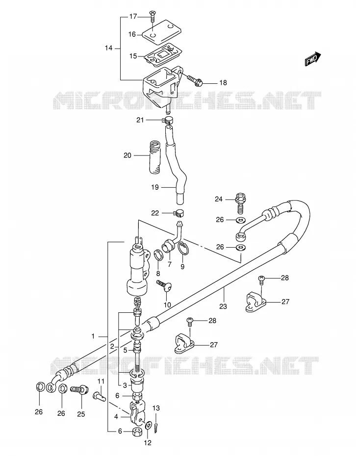 REAR BRAKE MASTER CYLINDER Suzuki MOTO 650 FREEWIND 2000  XF650Y(E2)