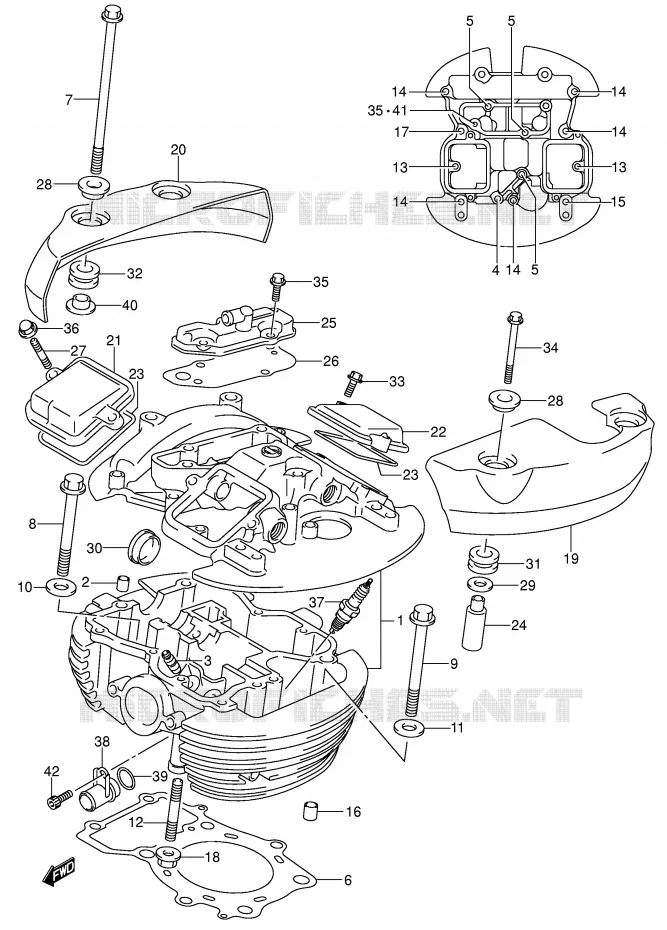 REAR CYLINDER HEAD Suzuki MOTO 800 VOLUSIA 2004  VL800ZK4(E2)