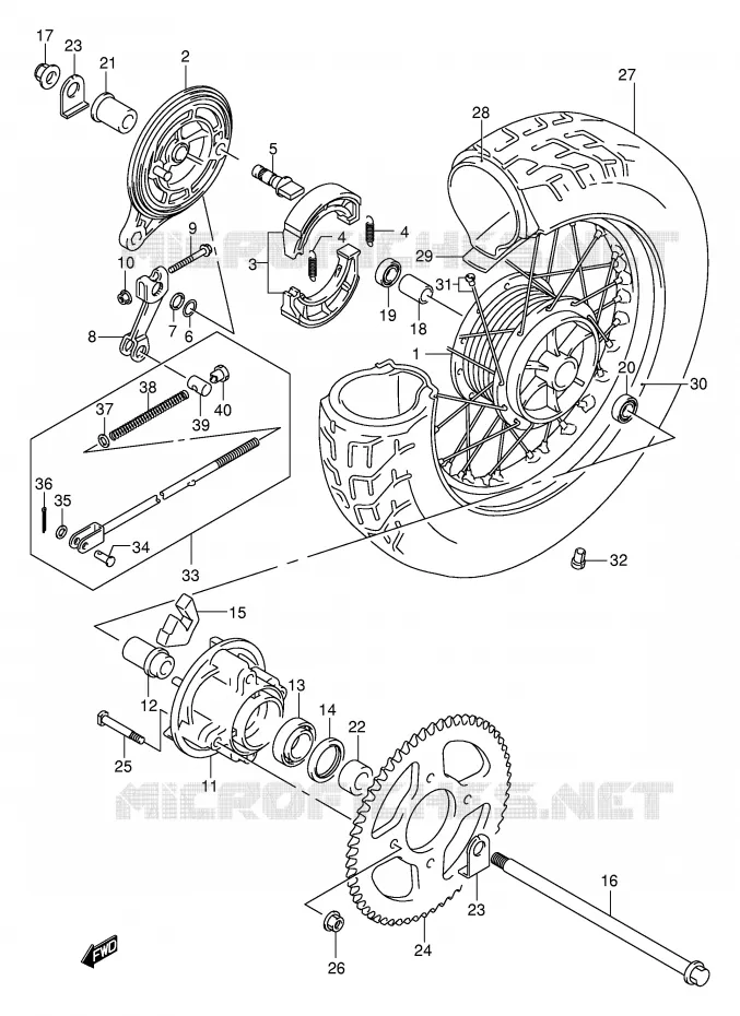 REAR WHEEL Suzuki MOTO 125 INTRUDER 2003  VL125LK3(E2)