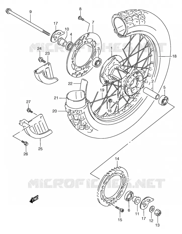 REAR WHEEL Suzuki MOTO 125 TS-R 1993  TS125RP(E2)