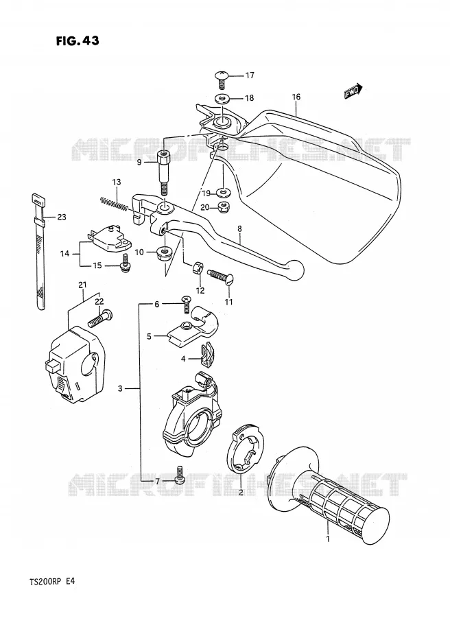 RIGHT SWITCH - HANDGRIP Suzuki MOTO 200 TS-R 1993  TS200RP(E4)
