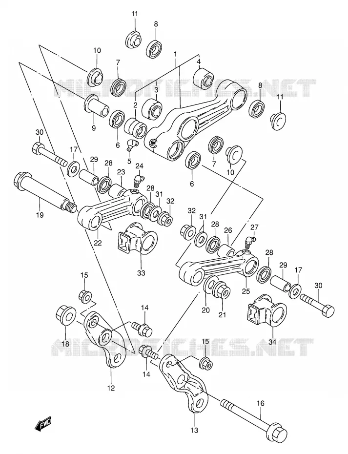 SHOCK ABSORBER LINKAGE Suzuki MOTO 50 TS-W 1984  TS50WE(E6)