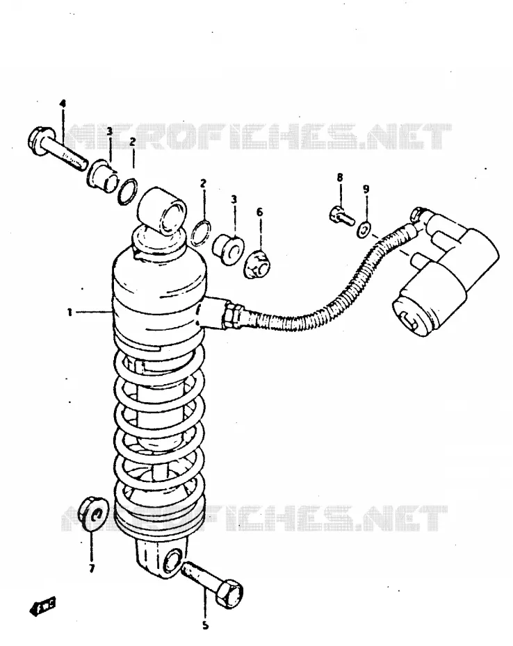 SHOCK ABSORBER Suzuki MOTO 650 XN85-T 1983  XN85D