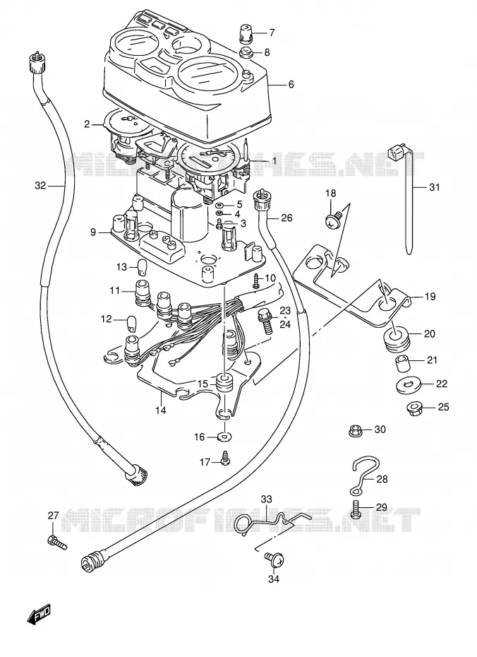 SPEEDOMETER (MODEL R P9) Suzuki MOTO 125 TS-ER 1994  TS125ERR(E1)