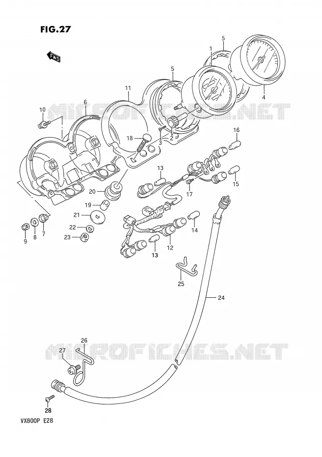 SPEEDOMETER Suzuki MOTO 800 VX 1990  VX800L(E28)