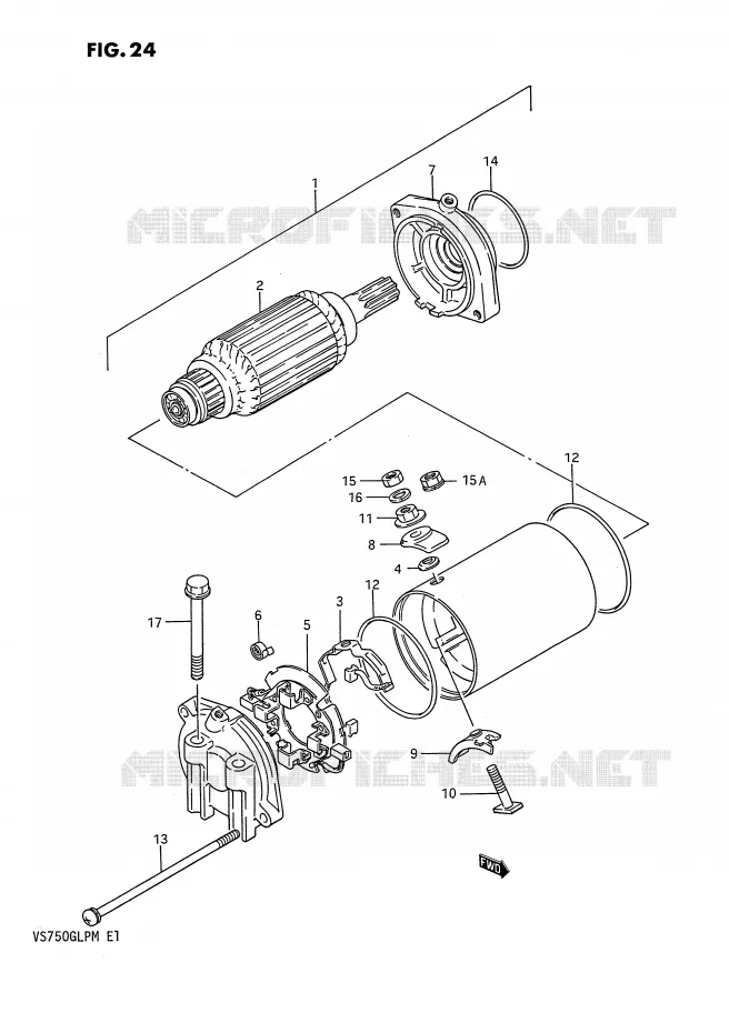 STARTER MOTOR (MODEL F/G/H/J/K/L) Suzuki MOTO 750 INTRUDER 1990  VS750GLPL(E1)