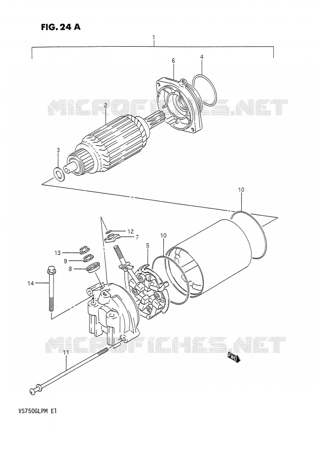 STARTER MOTOR (MODEL M) Suzuki MOTO 750 INTRUDER 1990  VS750GLPL(E1)